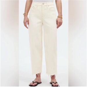 Madewell perfect vintage crop Denim Pants cream
